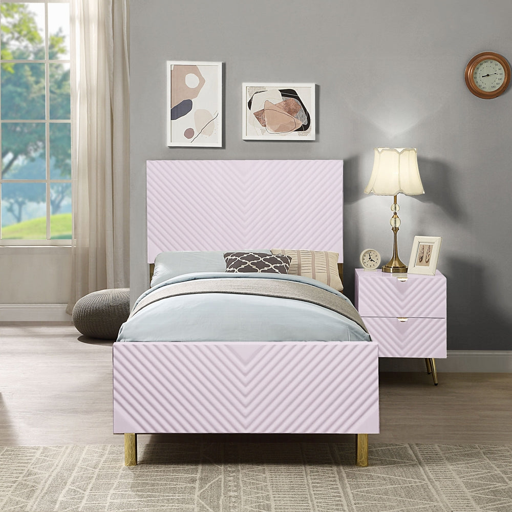 Gaines Full Bed, Pink High Gloss Finish