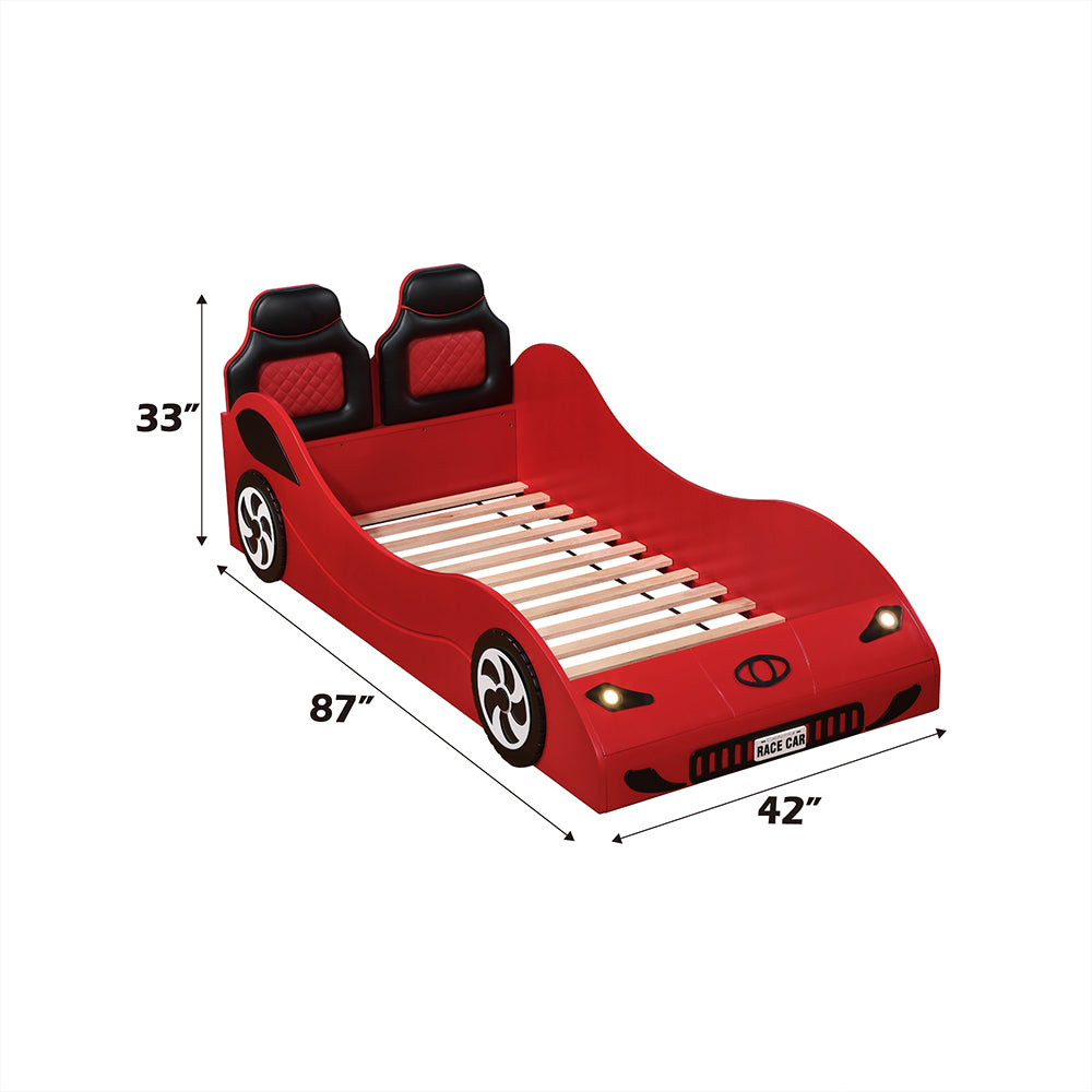 Colen Car Bed (Twin), Red Finish