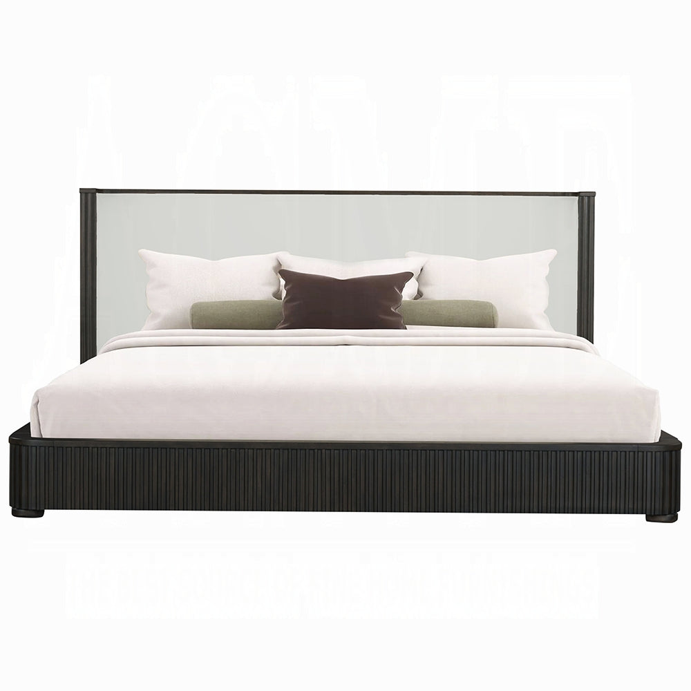 Clayten Eastern King Bed, Fabric & Espreeso Finish