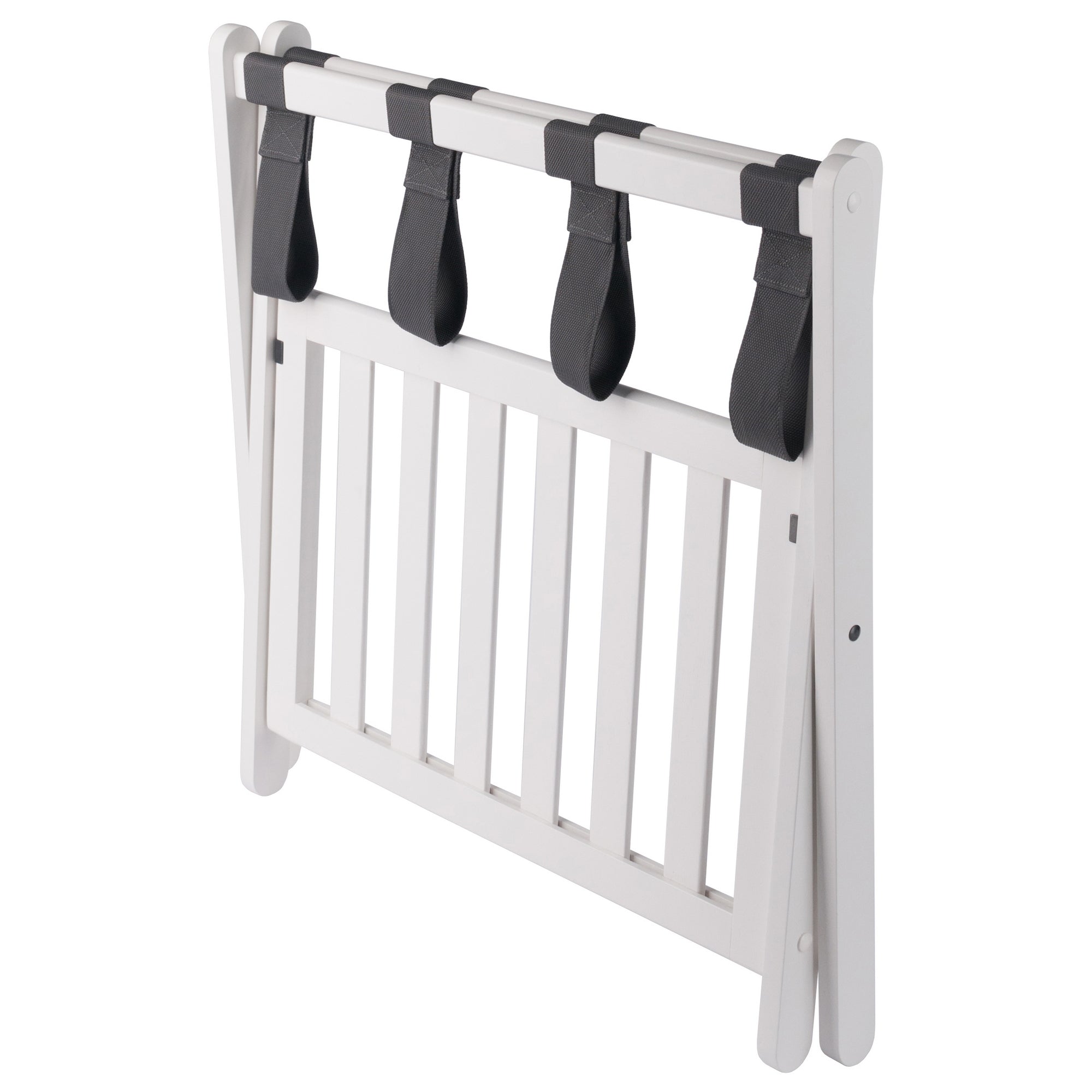 Reese Luggage Rack with Shelf, White