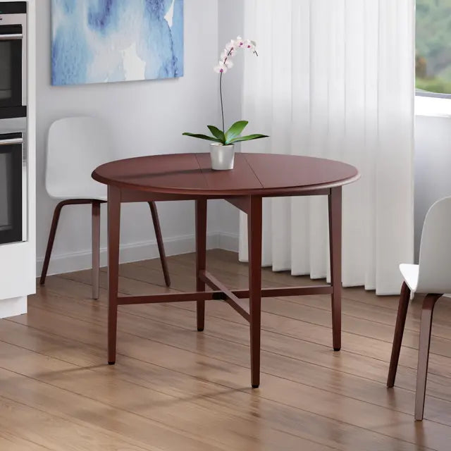 Hannah Double Drop Leaf Round Dining Table, Walnut