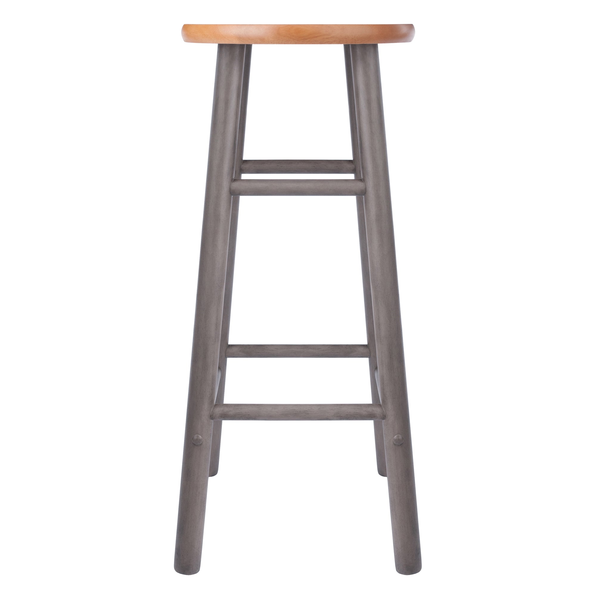 Huxton 2-Pc Bar Stool Set, Oyster Gray and Teak