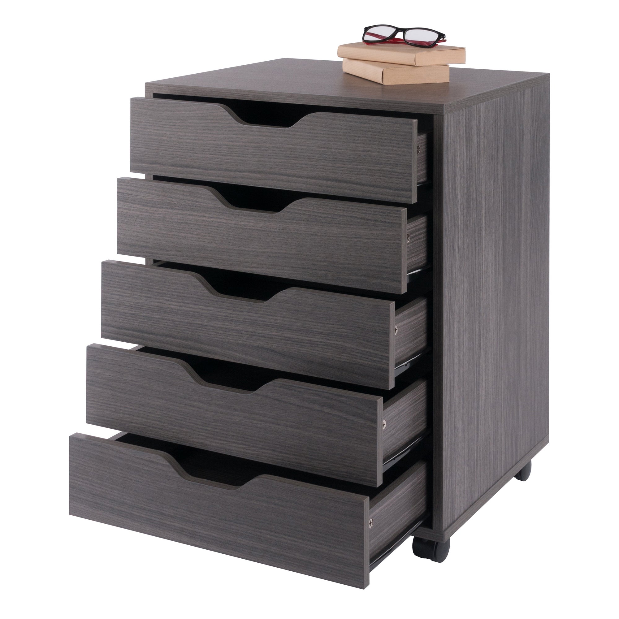 Halifax 5-Drawer Mobile Cabinet, Charcoal