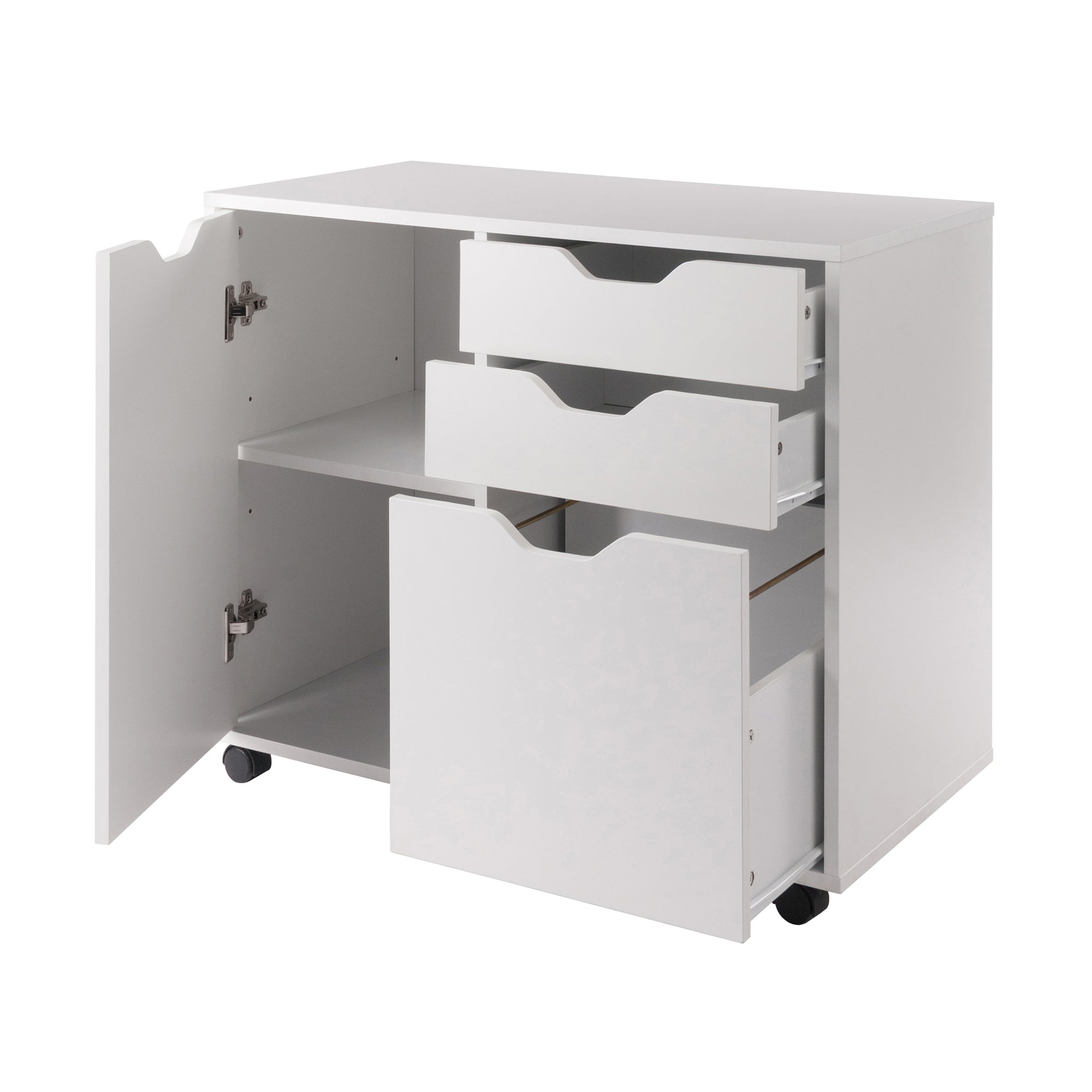 Halifax 2-Section Mobile Filing Cabinet, White