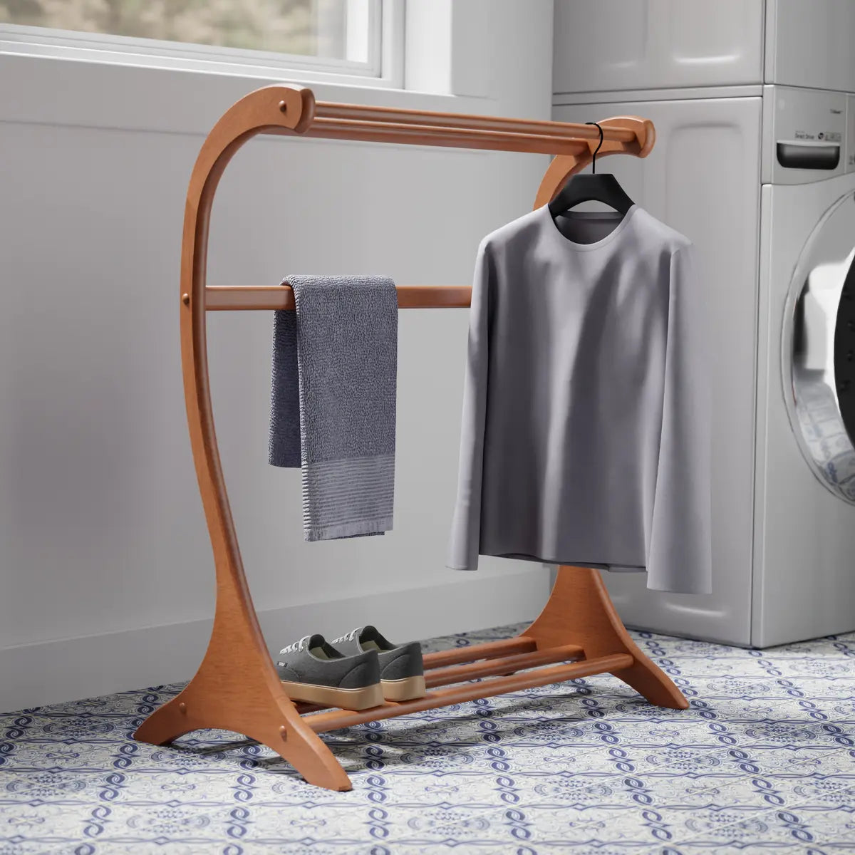 Bella Blanket Rack, Teak