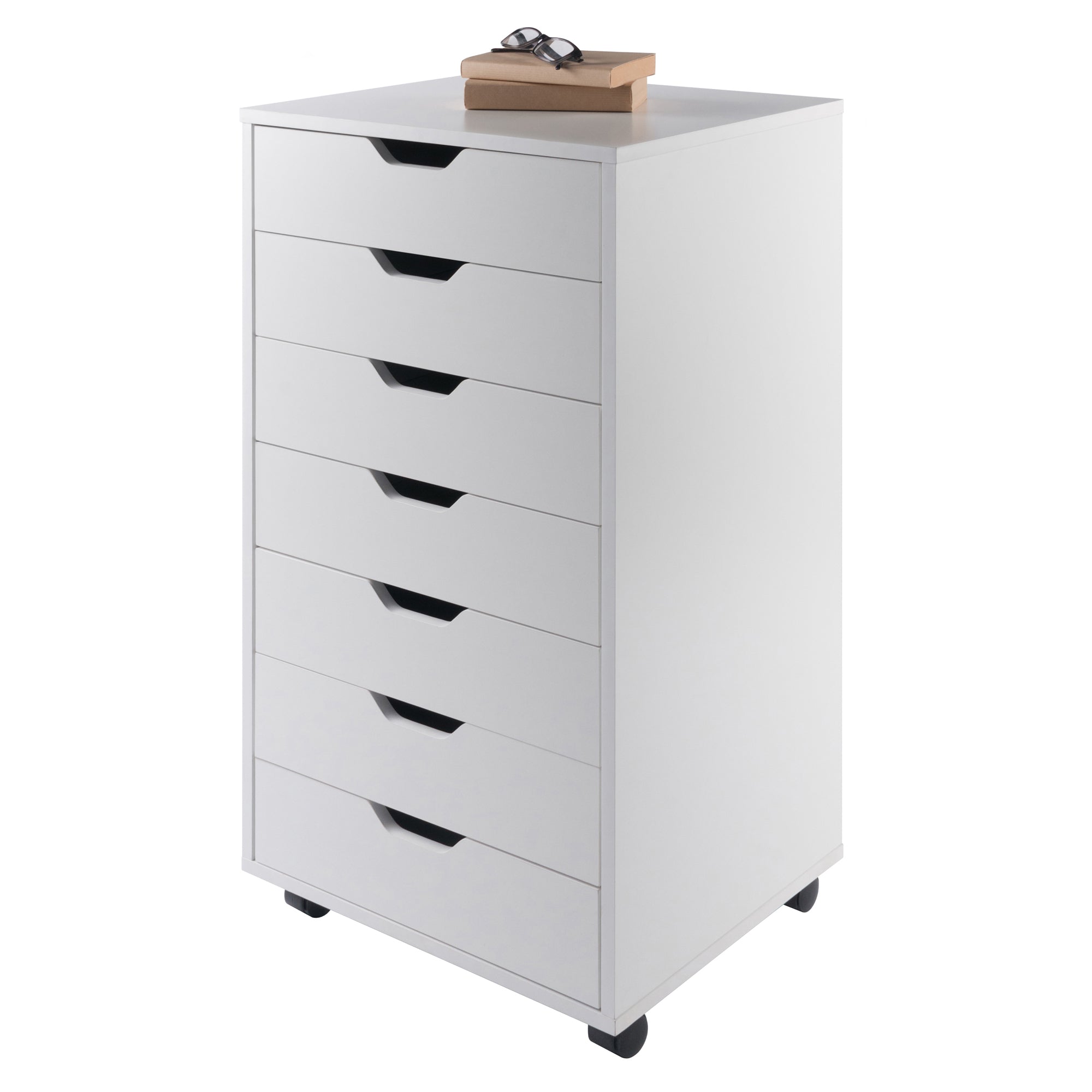 Halifax 7-Drawer Mobile Cabinet, White