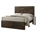 Rustic Elettra Collection Eastern King Wooden Bed – Classic Panel Headboard & Footboard