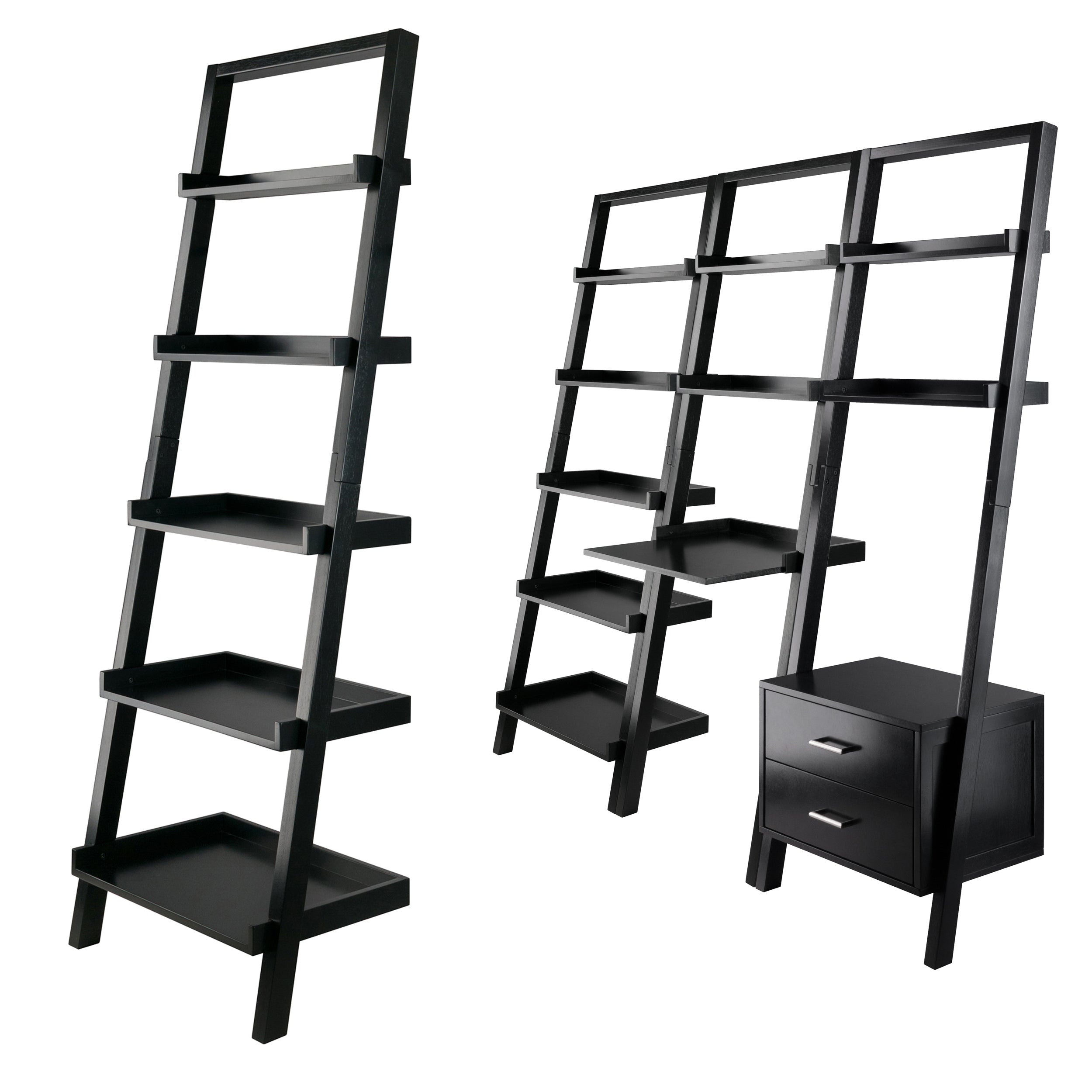 Bellamy 5-Tier Leaning Shelf, Black
