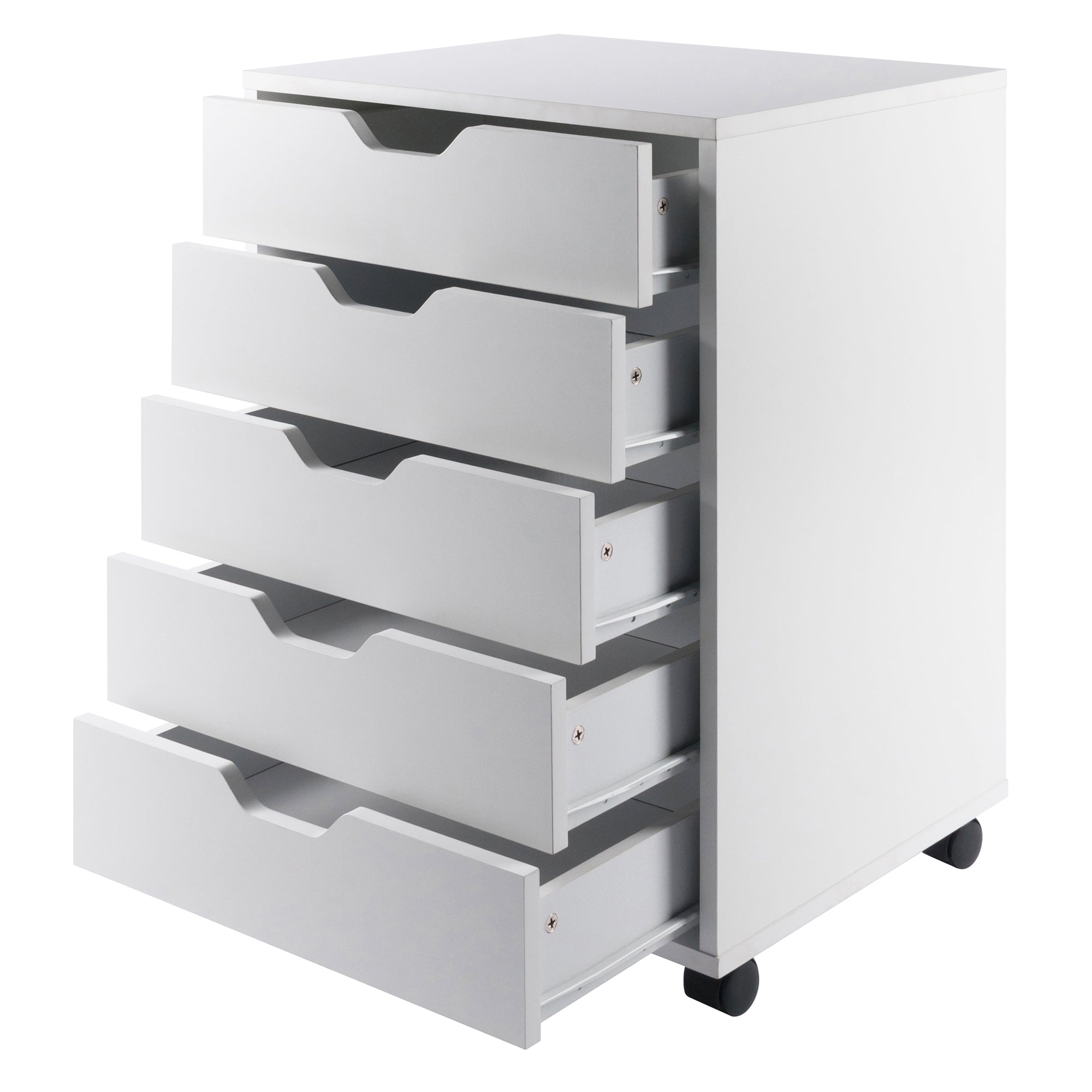 Halifax 5-Drawer Mobile Cabinet, White