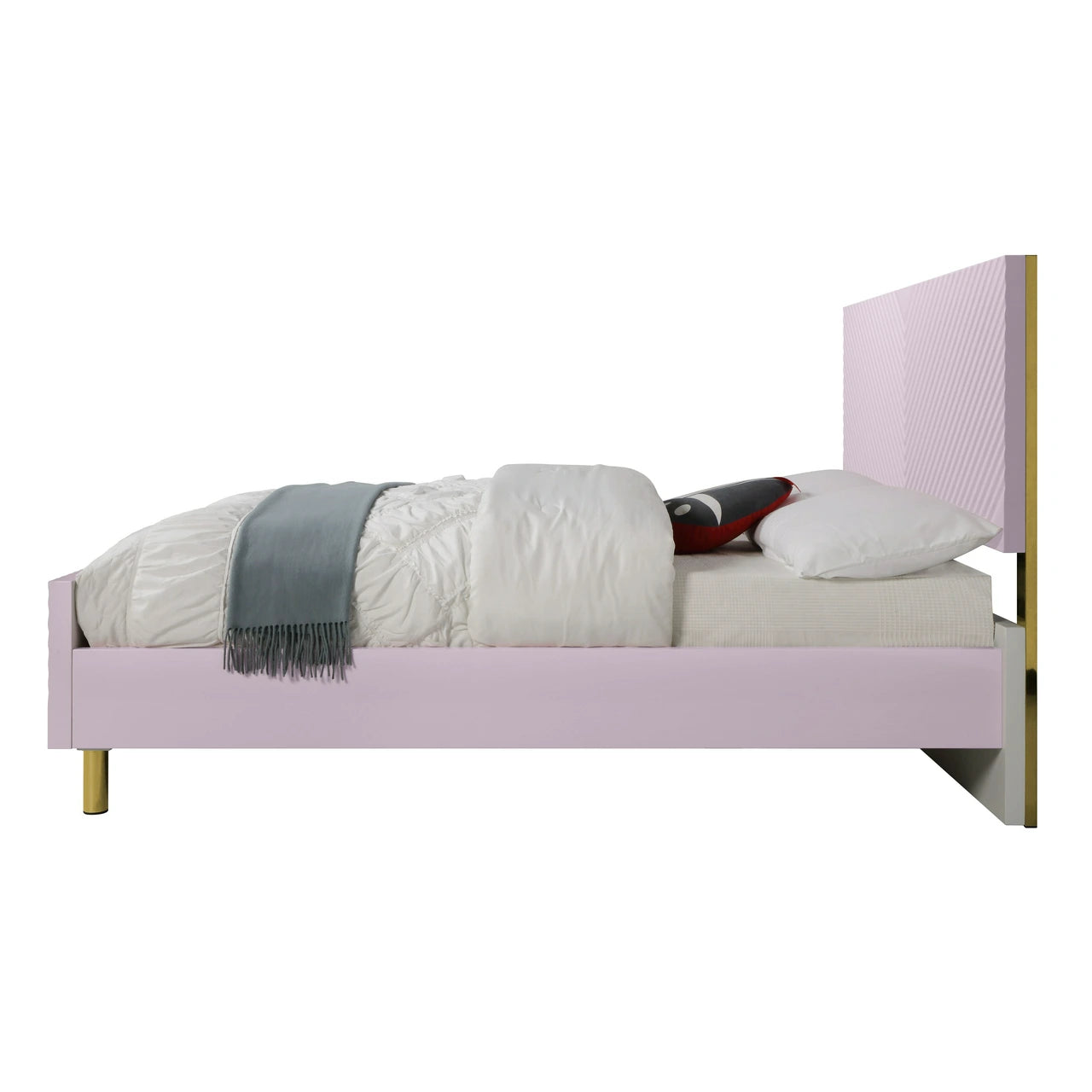 Gaines Full Bed, Pink High Gloss Finish