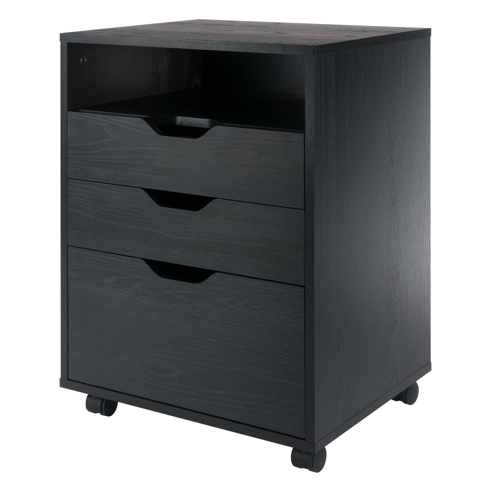 Halifax Bins & Drawers Storage Mobile Cabinet, Black
