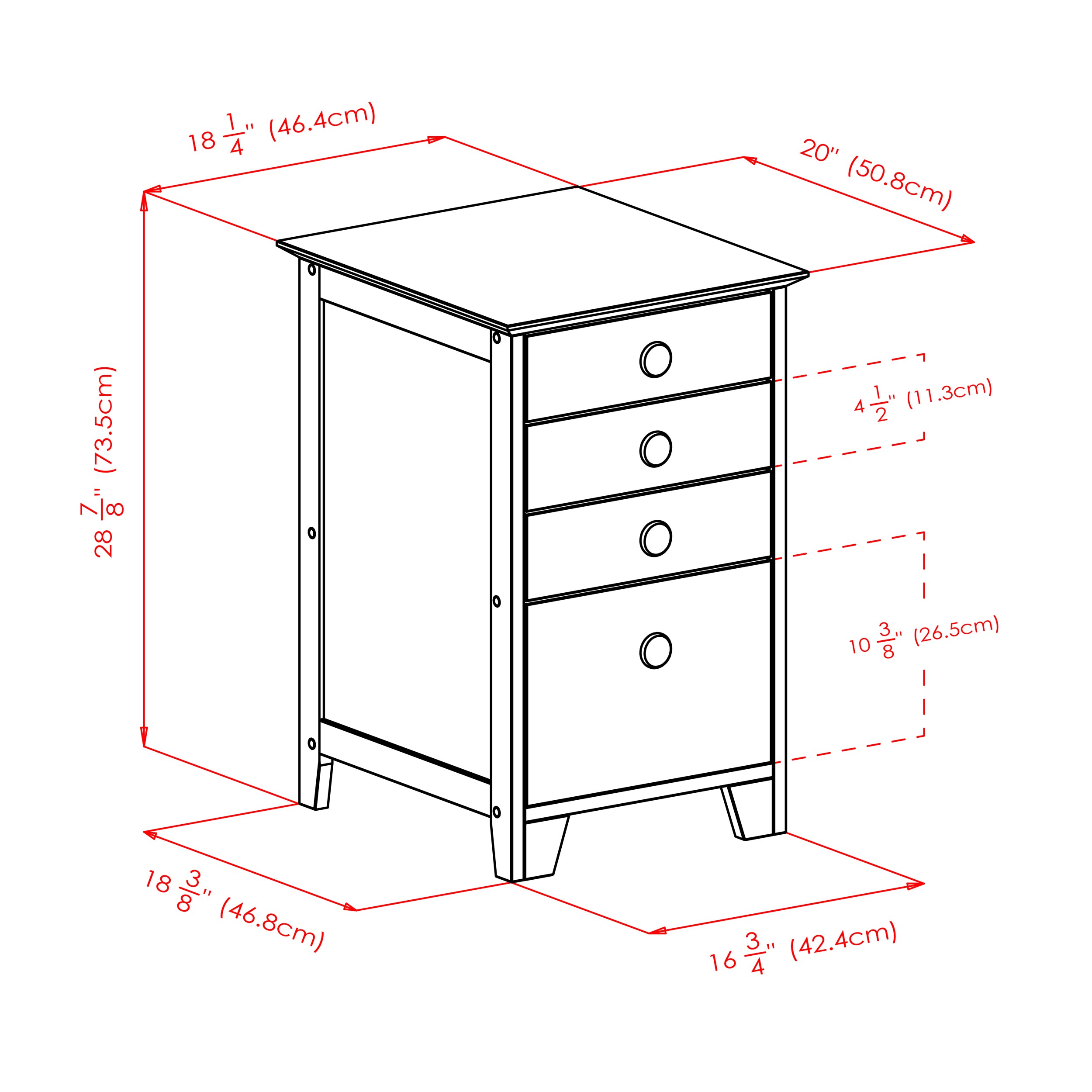 Studio Home Office File Cabinet, Honey