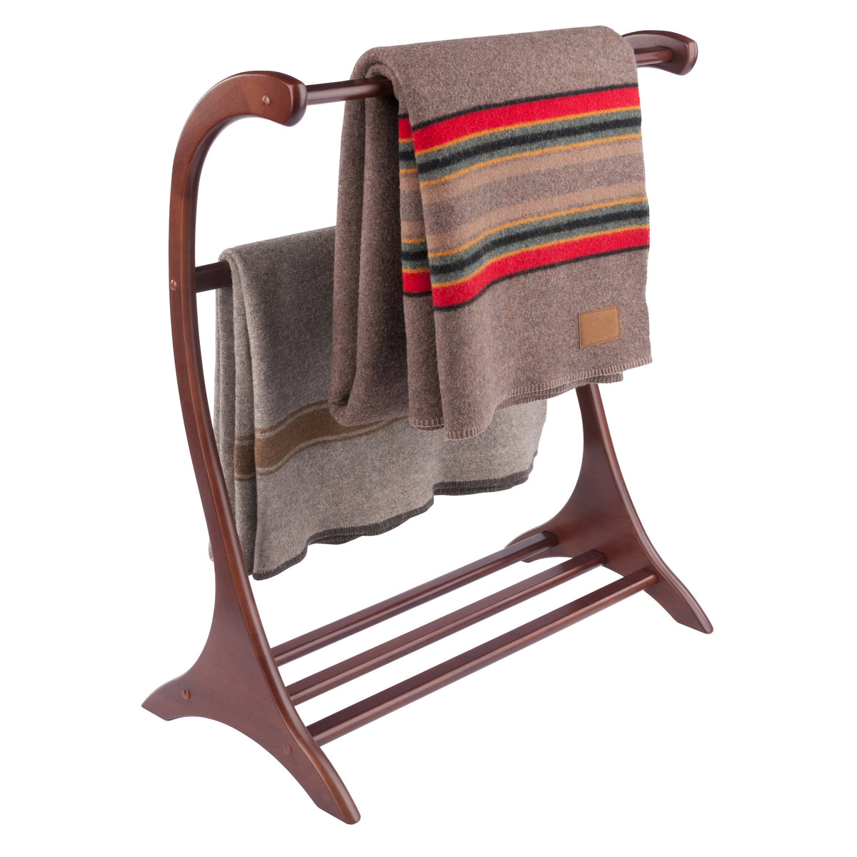 Bella Blanket Rack, Walnut Finish