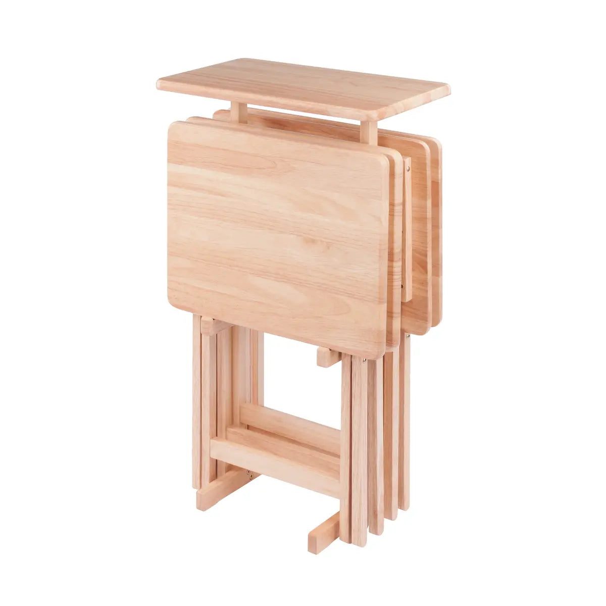 Riley 5-Pc Set Snack Table, Natural Finish