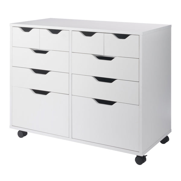 Halifax Bins & Drawers Multi-Storage Wide Mobile Cabinet, White