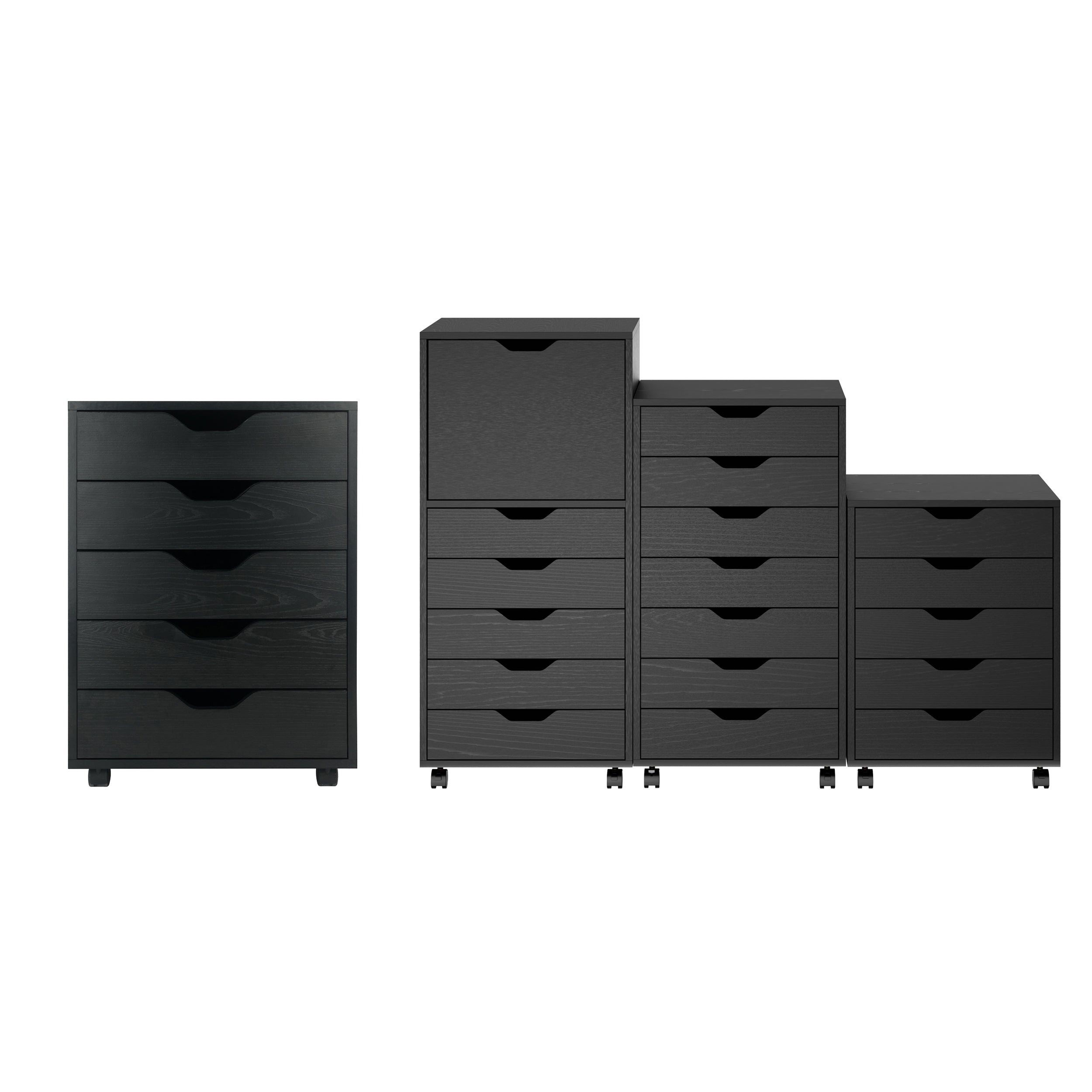 Halifax 5-Drawer Mobile Cabinet, Black