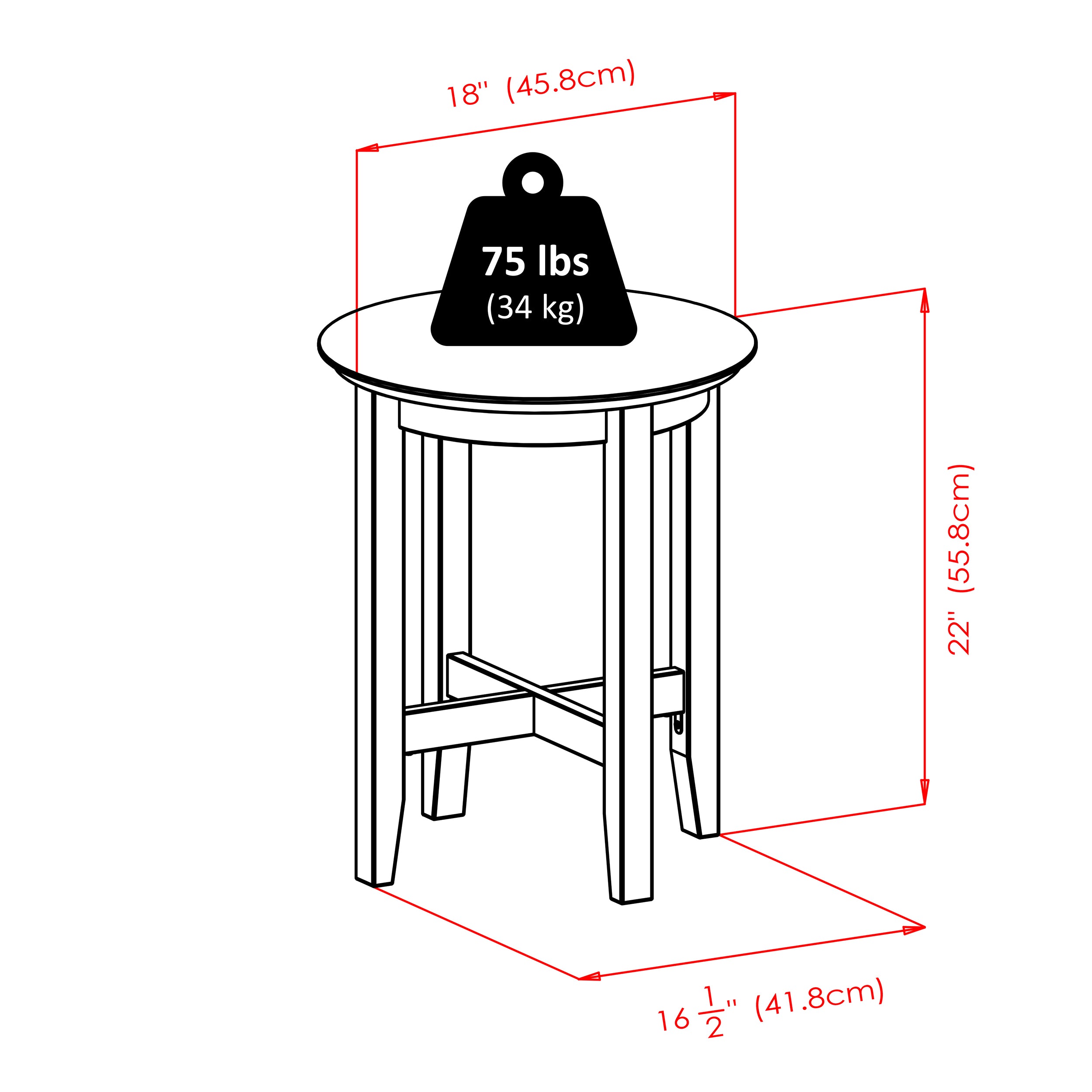 Toby Round Accent End Table, in Espresso