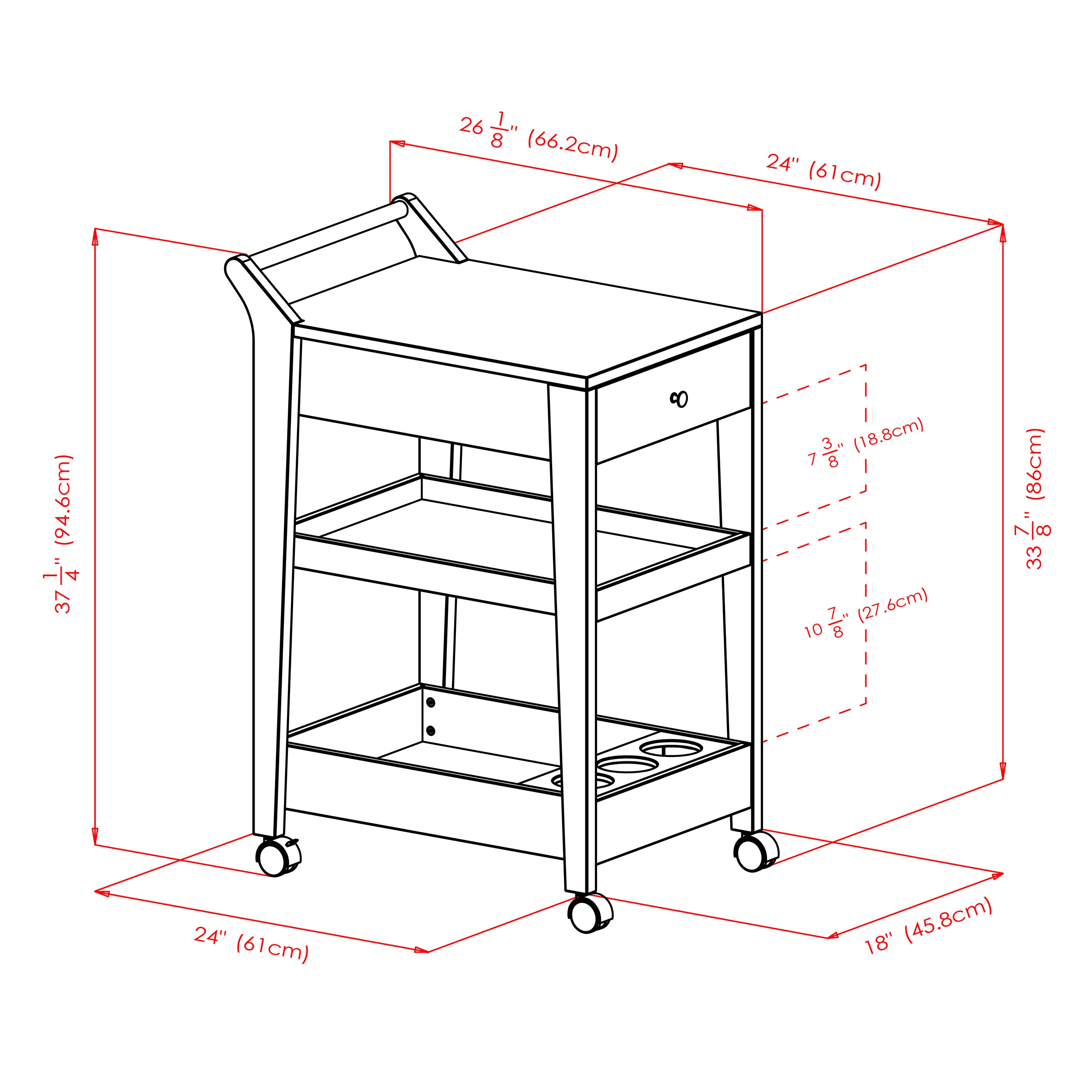 Jeston Entertainment Cart, Espresso