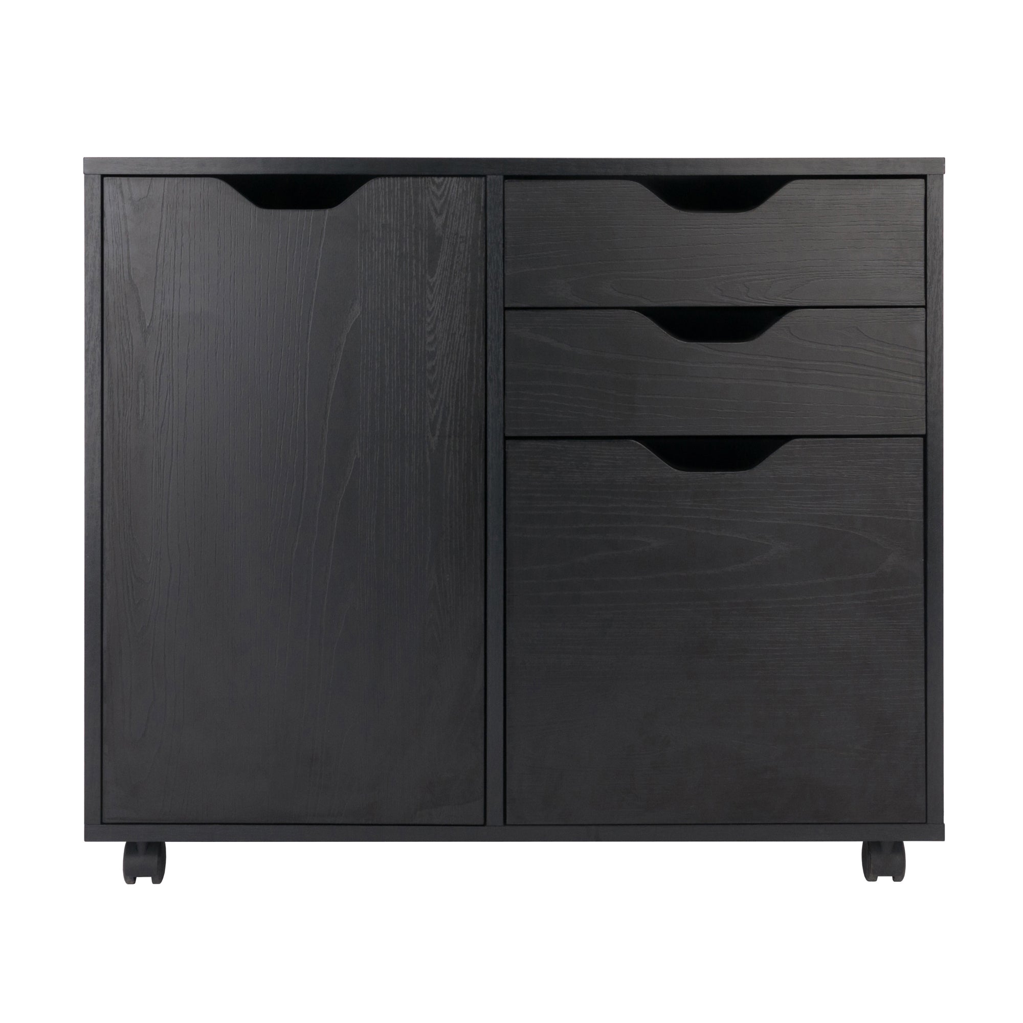 Halifax 2-Section Mobile Filing Cabinet, Black