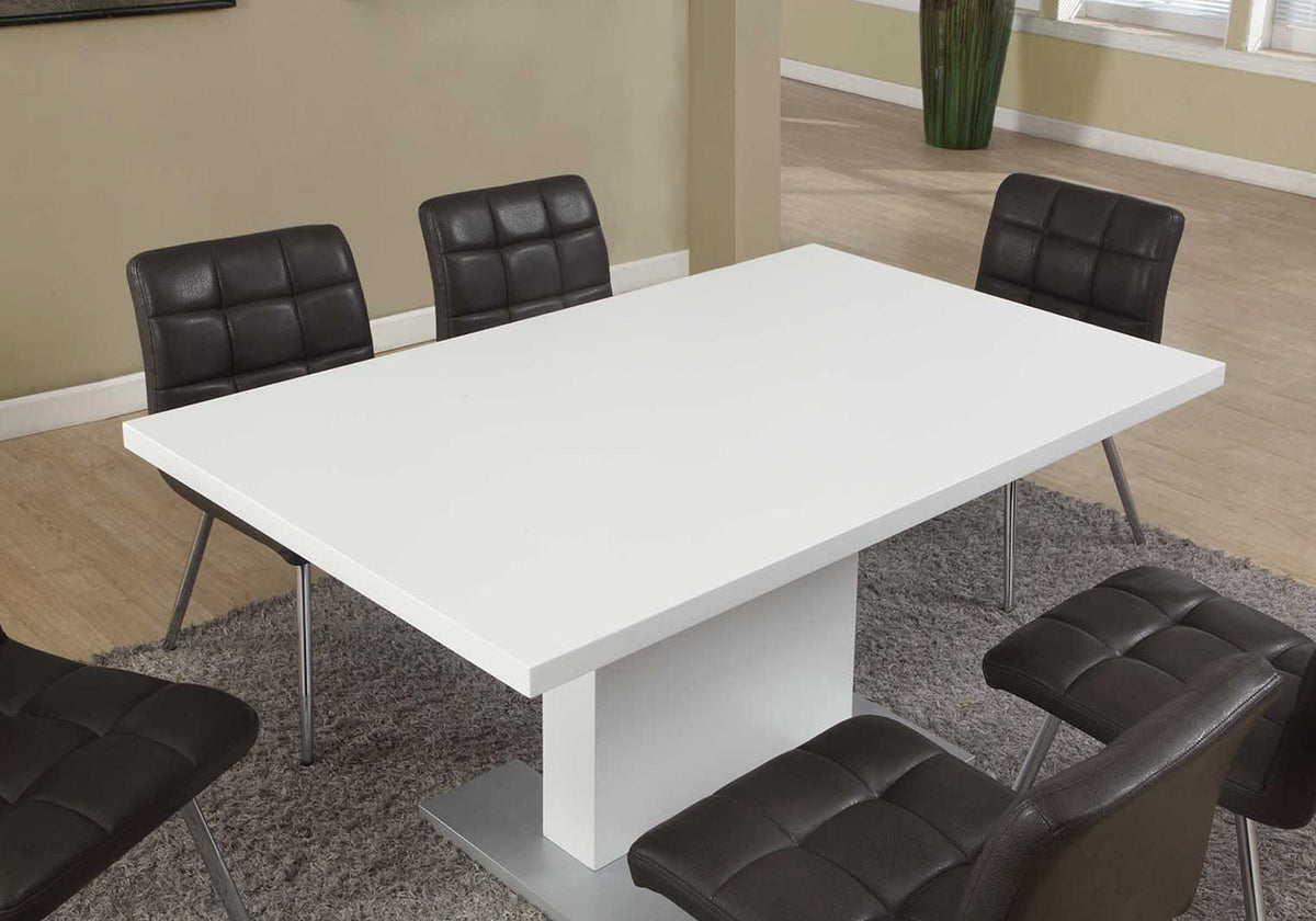 Duo - Dining Table 60" Rectangular Kitchen Dining Room Glossy White Laminate