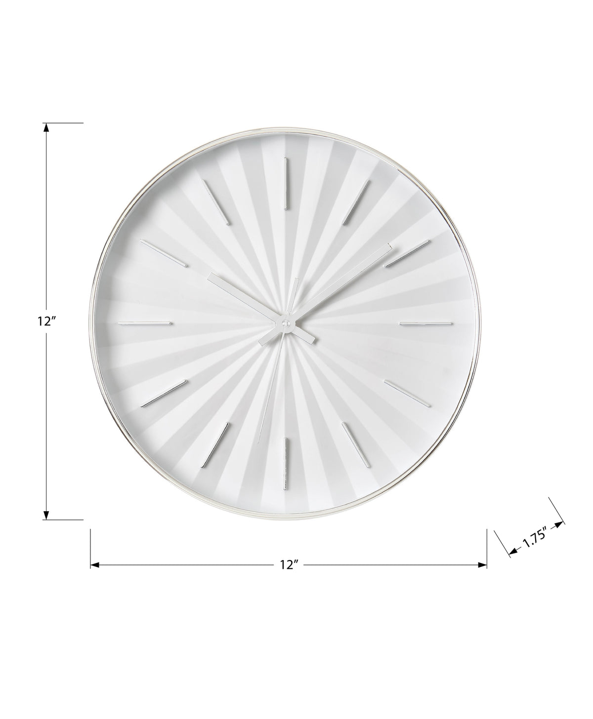 Rogier - Clocks 12" Round Wall Clock White Frame Contemporary Modern