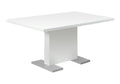 Duo - Dining Table 60" Rectangular Kitchen Dining Room Glossy White Laminate