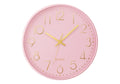 Alise - Clocks 12" Round Wall Clock Pink Face Pink Frame Contemporary