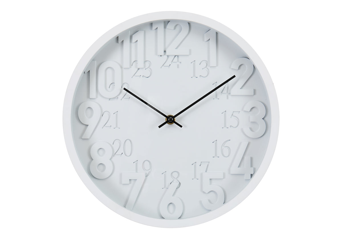 Angie - Clocks 12" Round Wall Clock Juvenile White Face White Frame