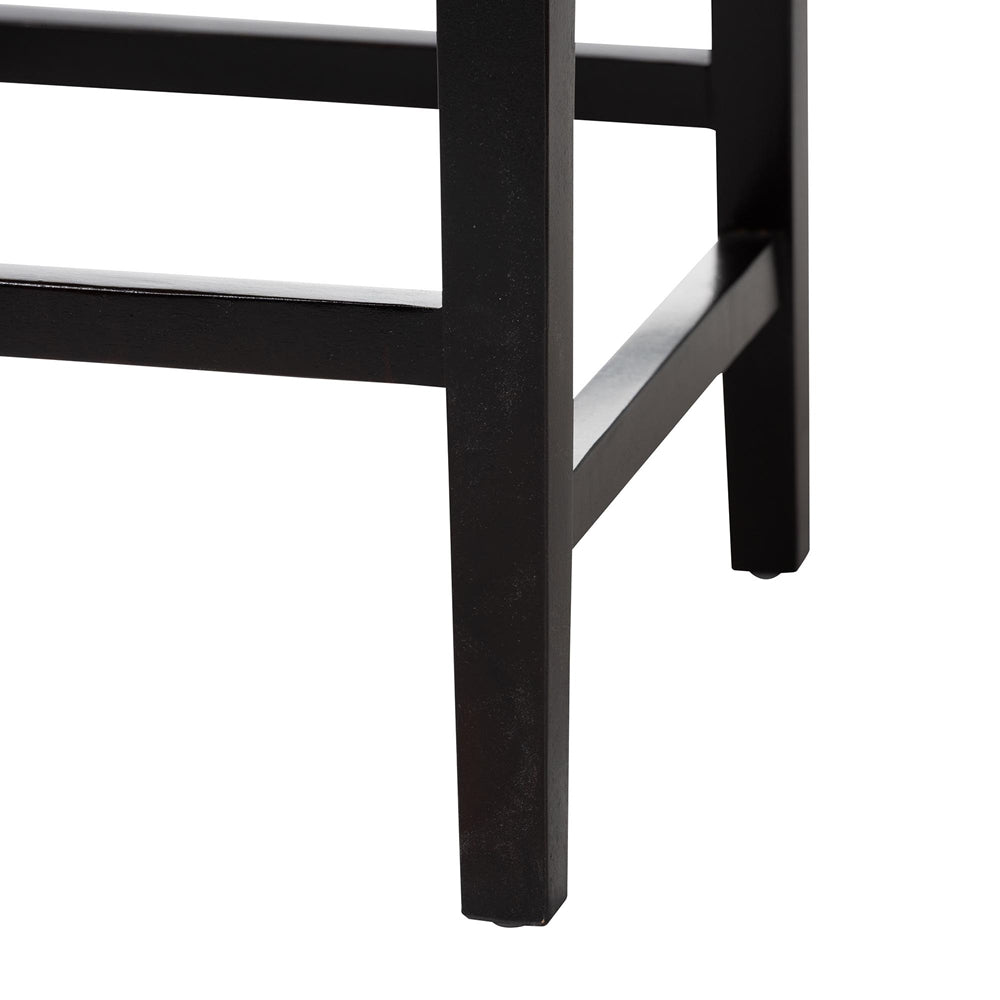 Alise Modern Bohemian Dark Brown Mahogany Wood and Seagrass Counter Stool
