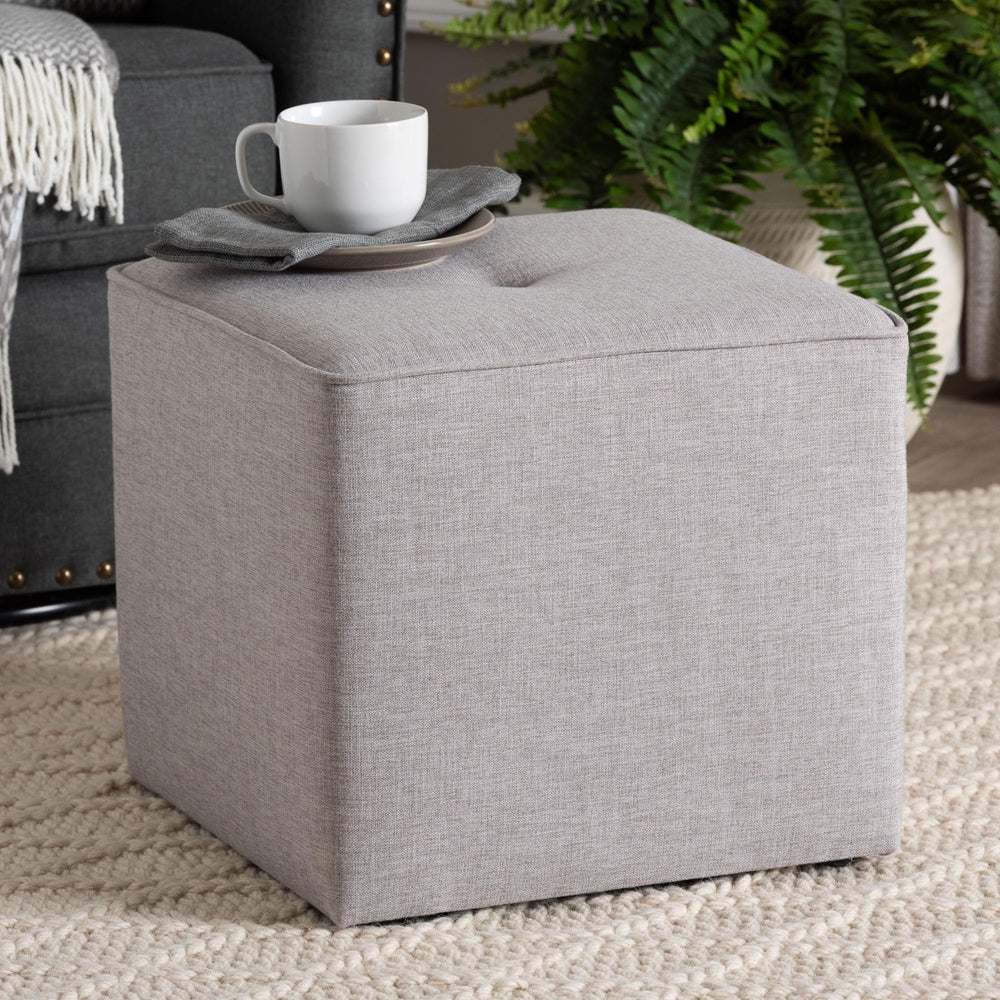 Corinne Modern and Contemporary Fabric Upholstered Ottoman