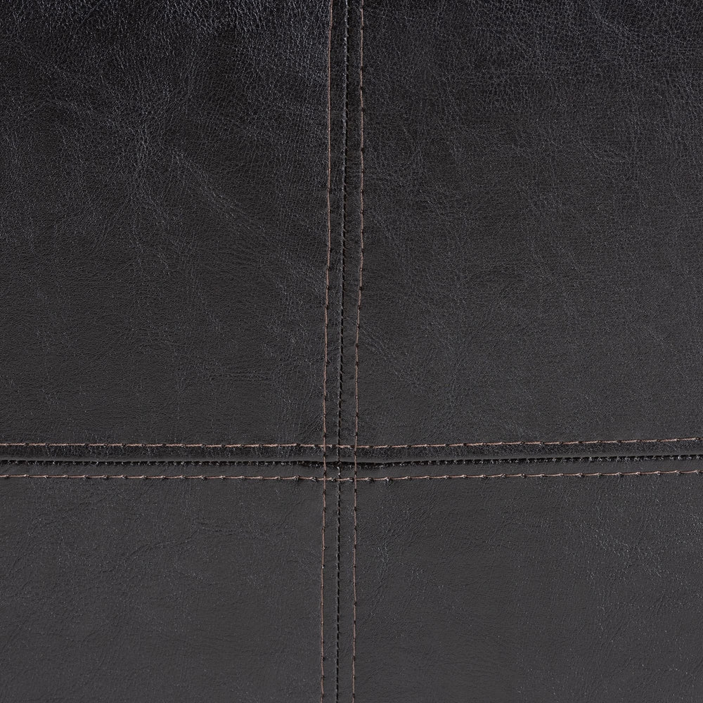 Dark Brown Upholstered Cube Ottoman