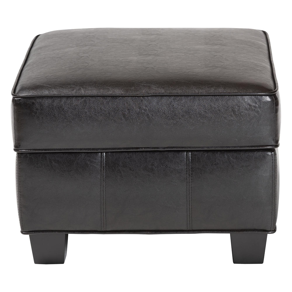 Brown Leather Storage Ottoman