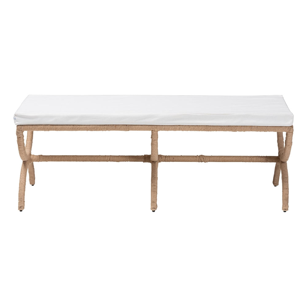 Maliyah Japandi Natural Seagrass Accent Bench