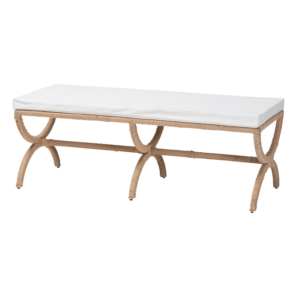 Maliyah Japandi Natural Seagrass Accent Bench