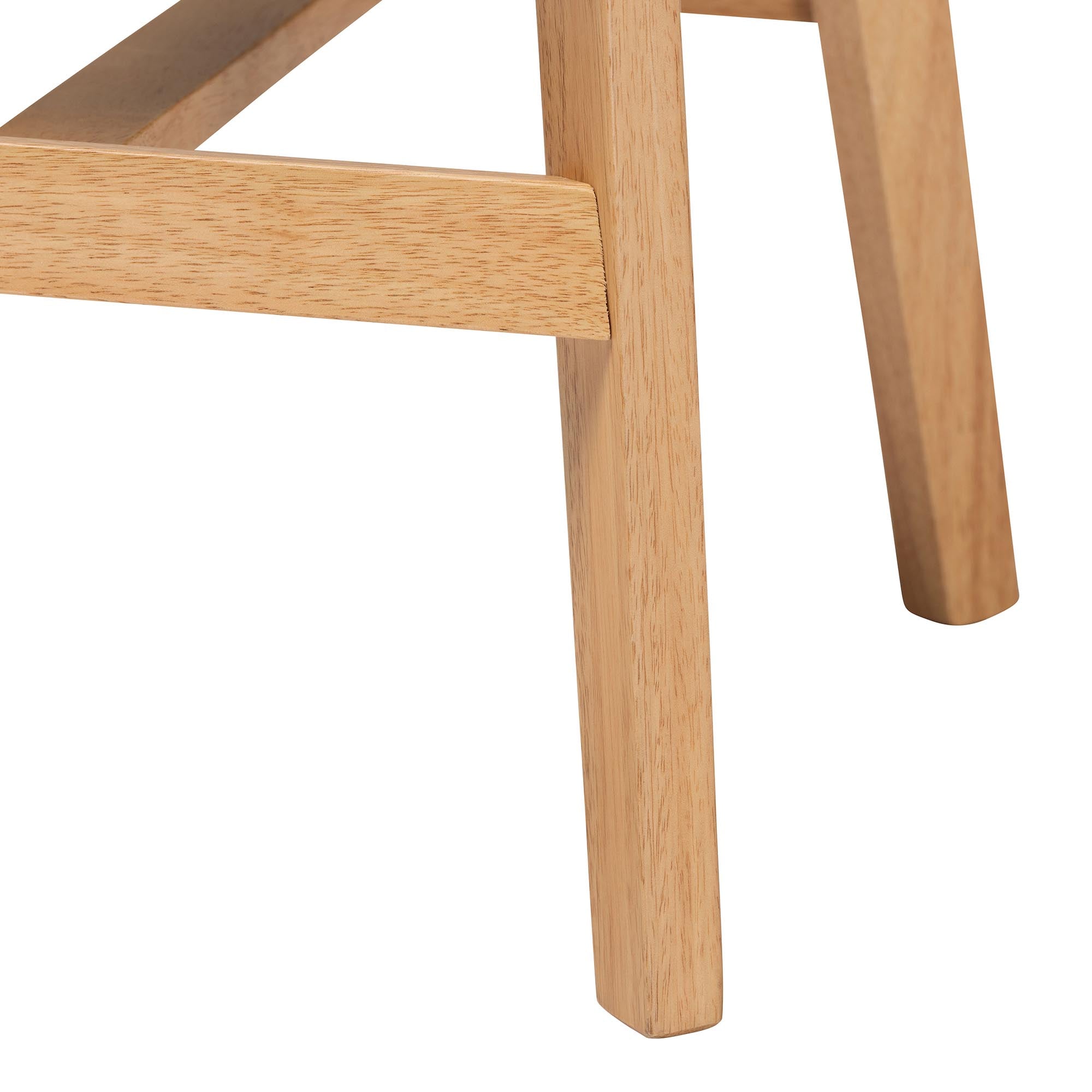 Dannell Mid-Century Modern Grey Fabric and Natural Oak Finished Wood 2-Piece Counter Stool Set