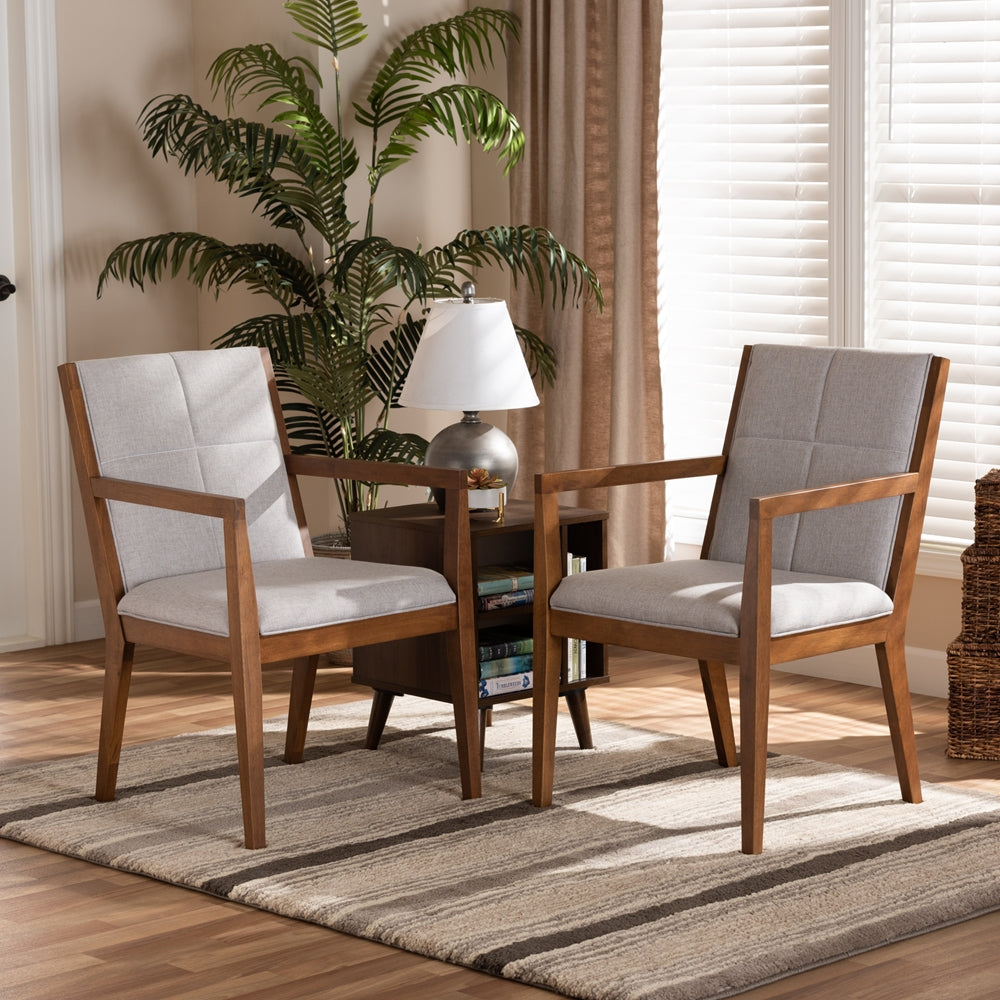 Theresa Walnut finish Effect 2-Piece Chair Set
