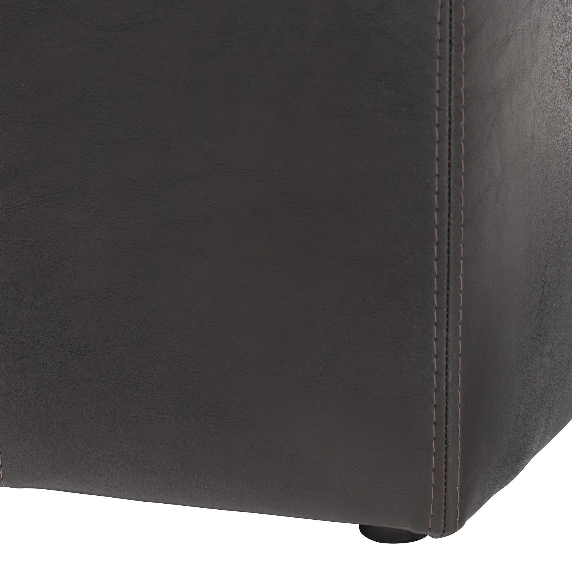 Brown Bonded Leather Ottoman