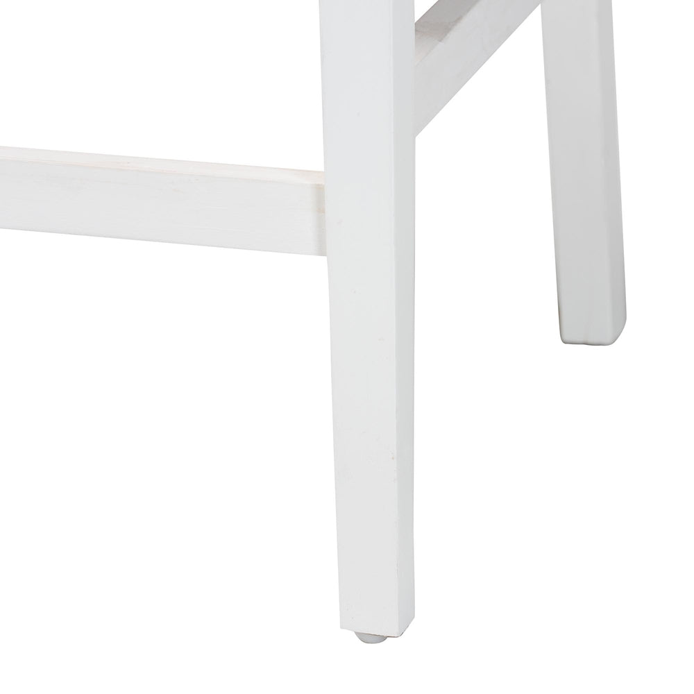 bali & pari Talli Bohemian Paper Loom and White Mahogany Wood 2-Piece Counter Stool Set
