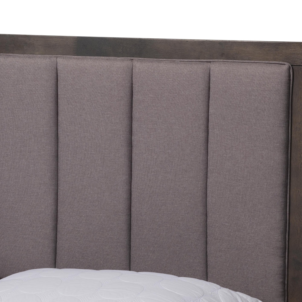 Natasha Grey and Dark Grey Oak Finished Wood King Size Platform Canopy Bed