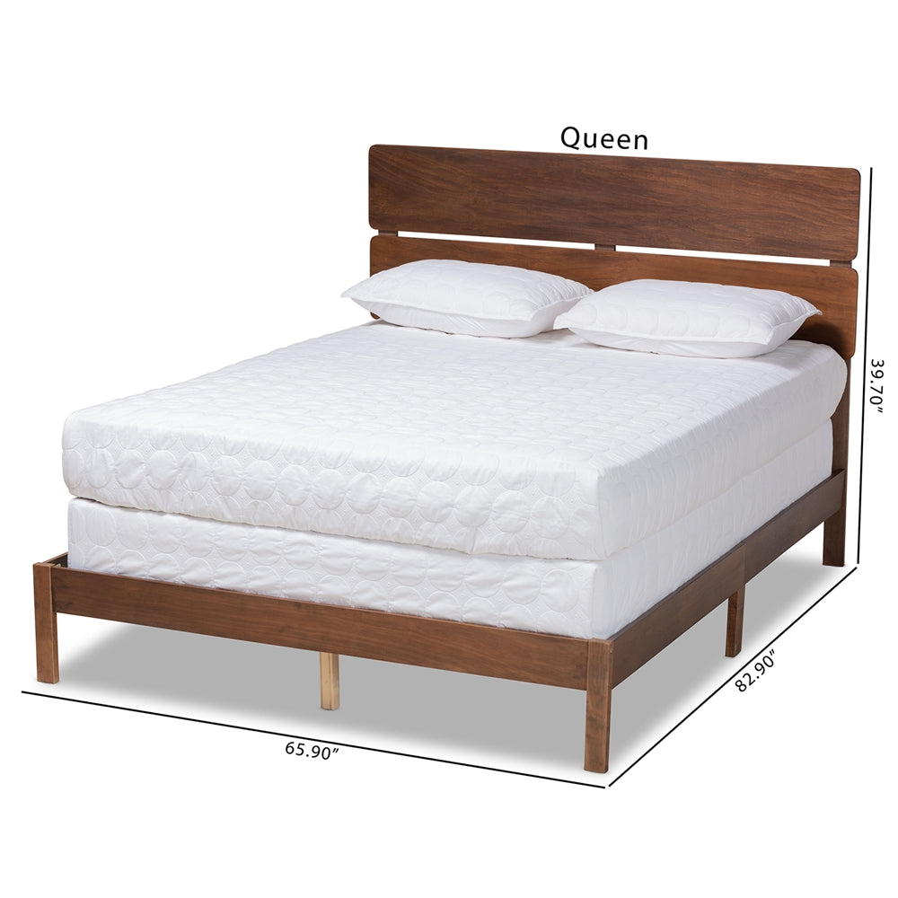 Anthony Walnut Brown Finished Wood Queen Size Panel Bed