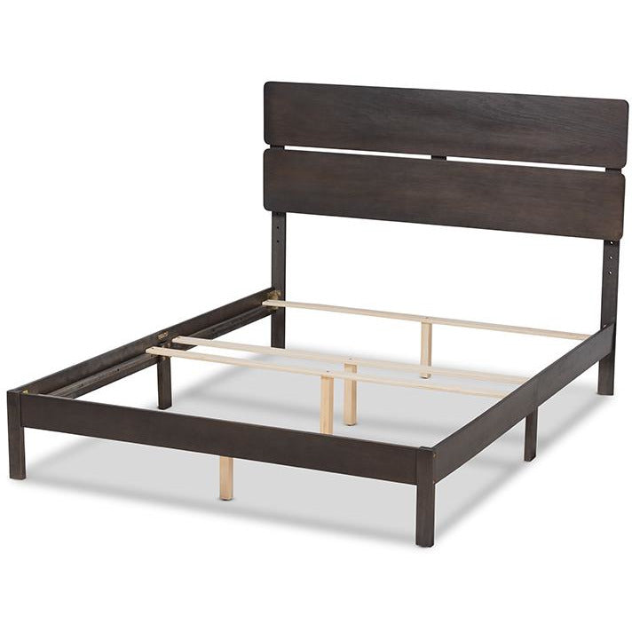 Anthony Dark Grey Oak Finished Wood King Size Panel Bed