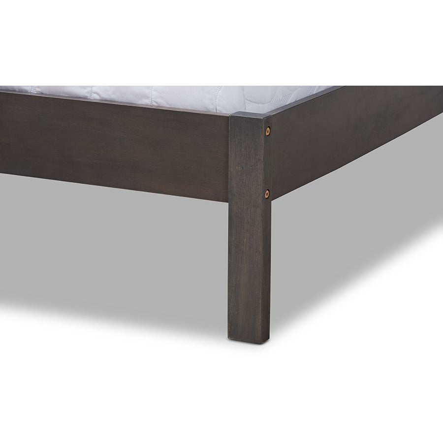 Anthony Dark Grey Oak Finished Wood Full Size Panel Bed