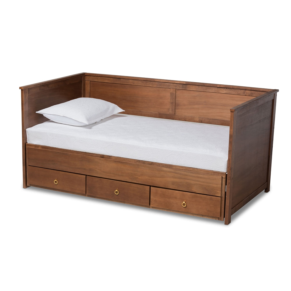 Thomas Daybed Classic Walnut Twin-to-King with Storage Drawers