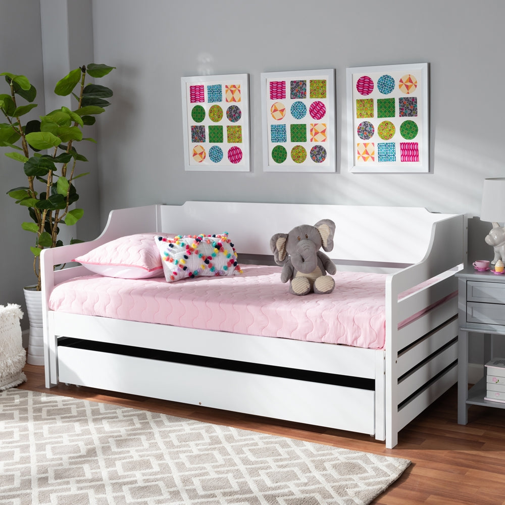 Jameson White Expandable Twin to King Size Daybed with Drawer