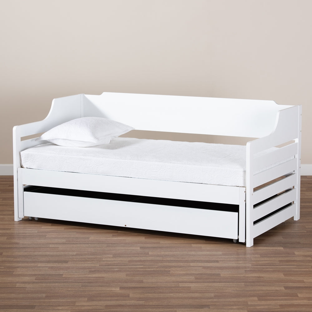 Jameson White Expandable Twin to King Size Daybed with Drawer