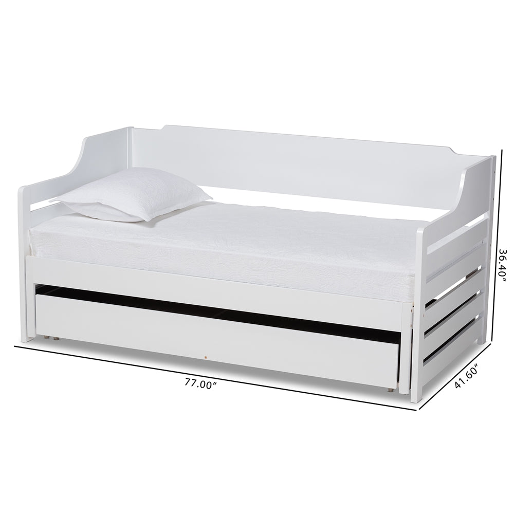 Jameson White Expandable Twin to King Size Daybed with Drawer