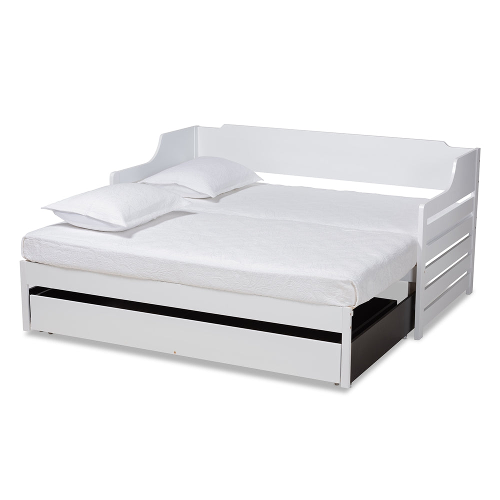 Jameson White Expandable Twin to King Size Daybed with Drawer