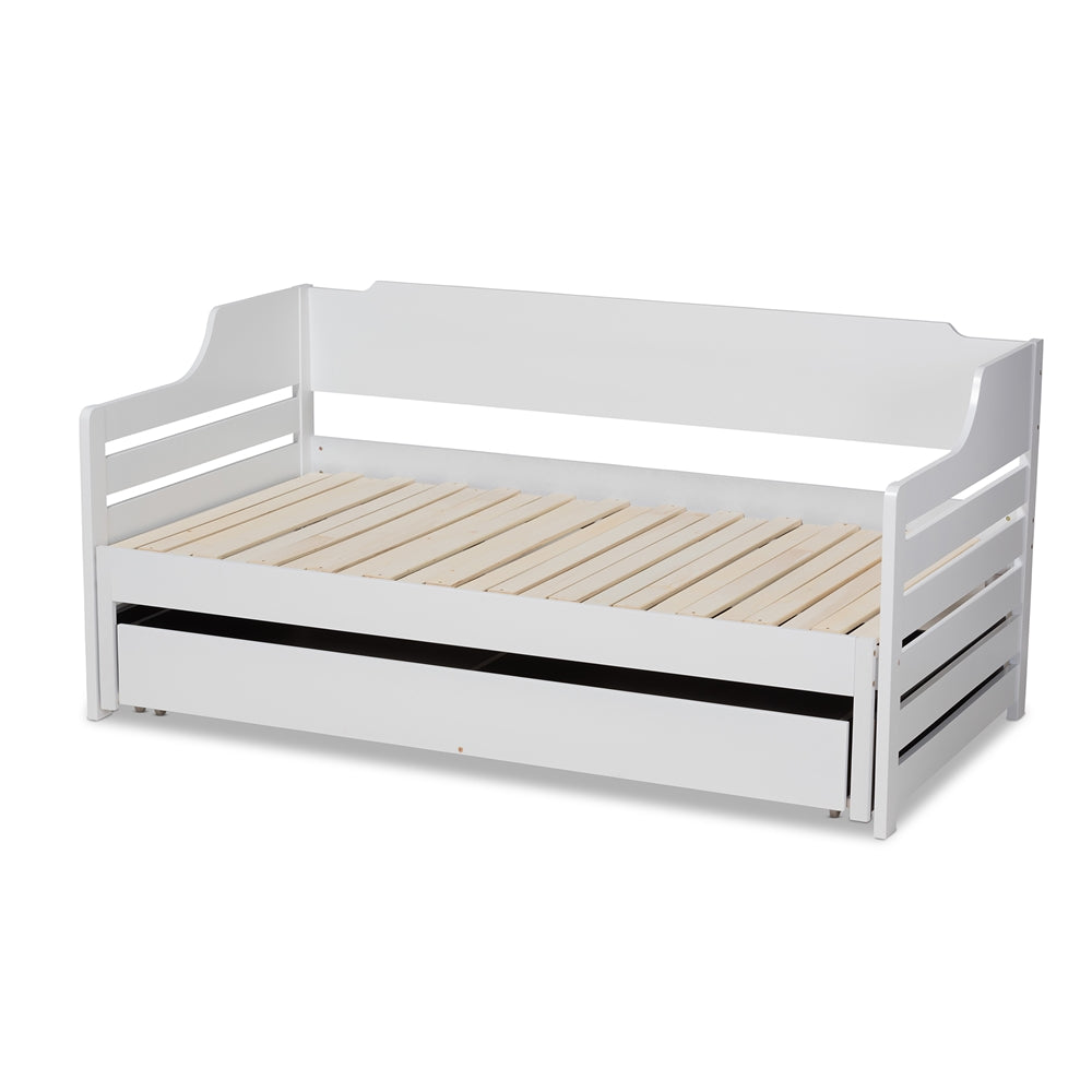 Jameson White Expandable Twin to King Size Daybed with Drawer