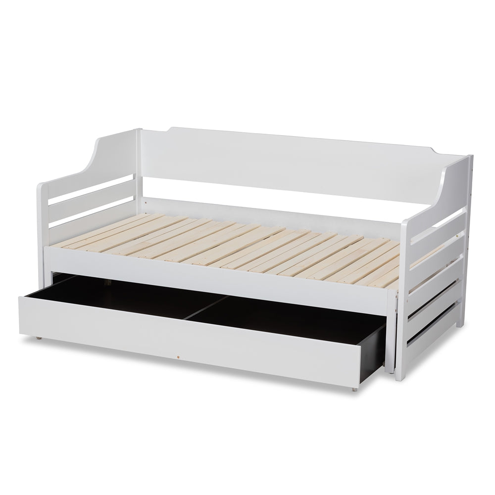 Jameson White Expandable Twin to King Size Daybed with Drawer