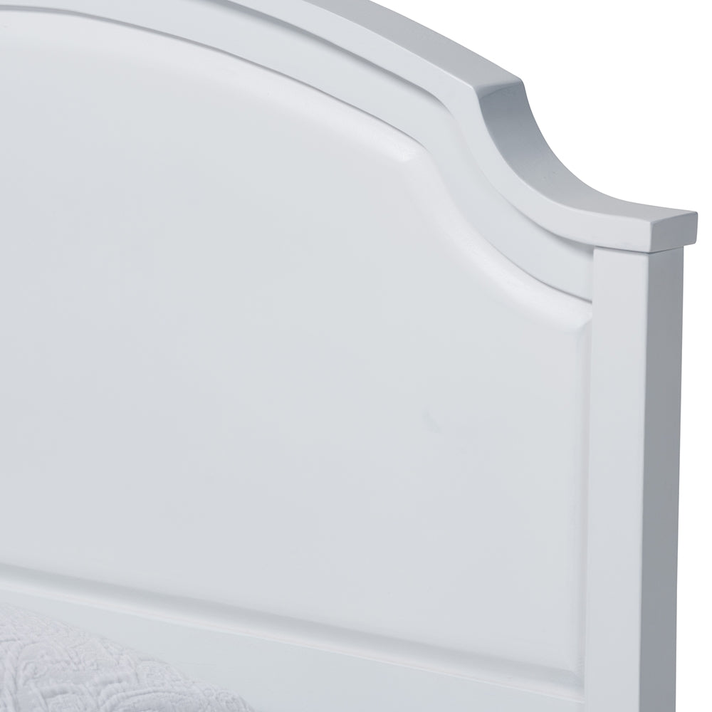 Elise Bed Traditional White Twin Size Platform with Storage